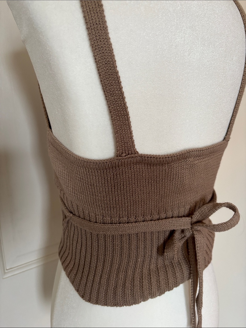 EUC Anthropologie Pilcro Beige Knit Wrap Tank Top size XS - Picture 6 of 9